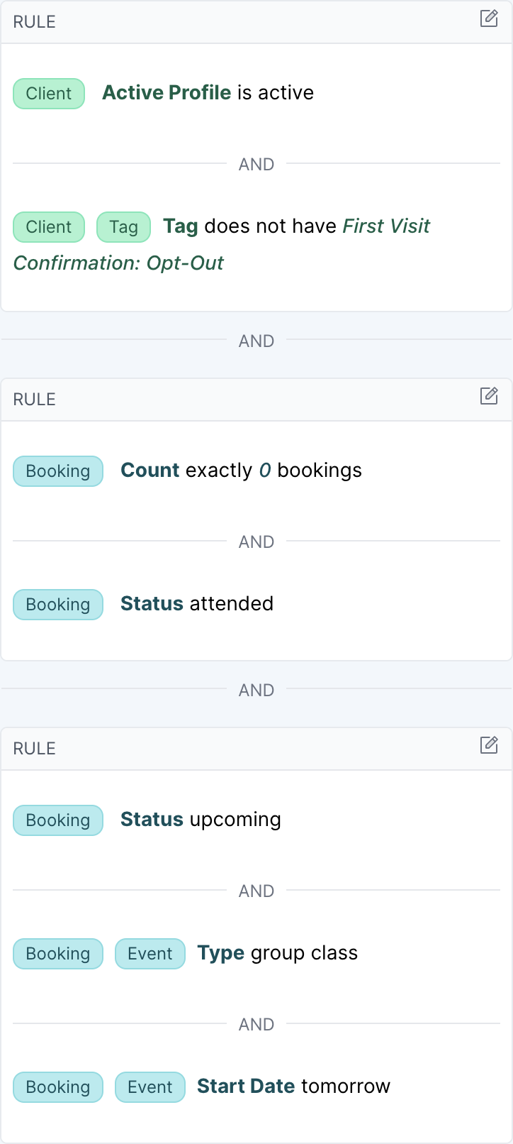 Example Date Specific First Visit - Confirmation Screen Shot