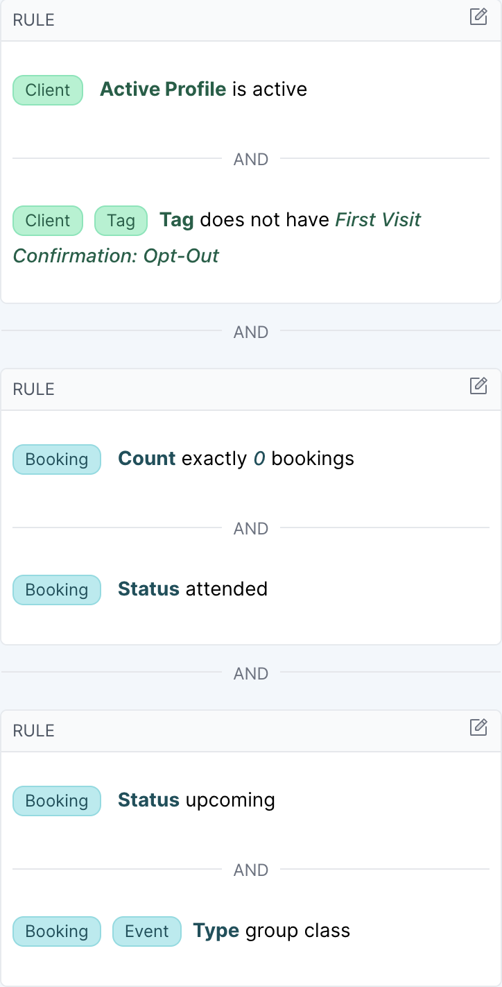 Example Non Date Specific First Visit - Confirmation Screen Shot