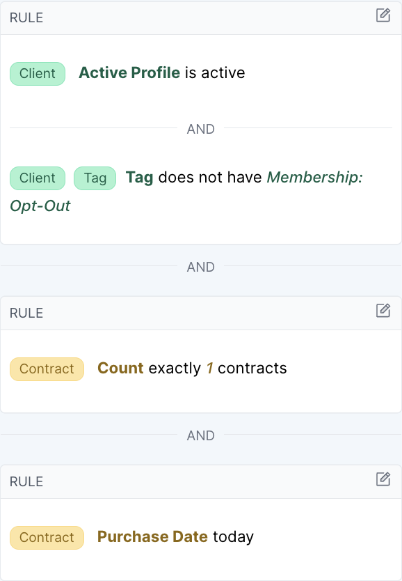 Example First Membership Purchased Screen Shot