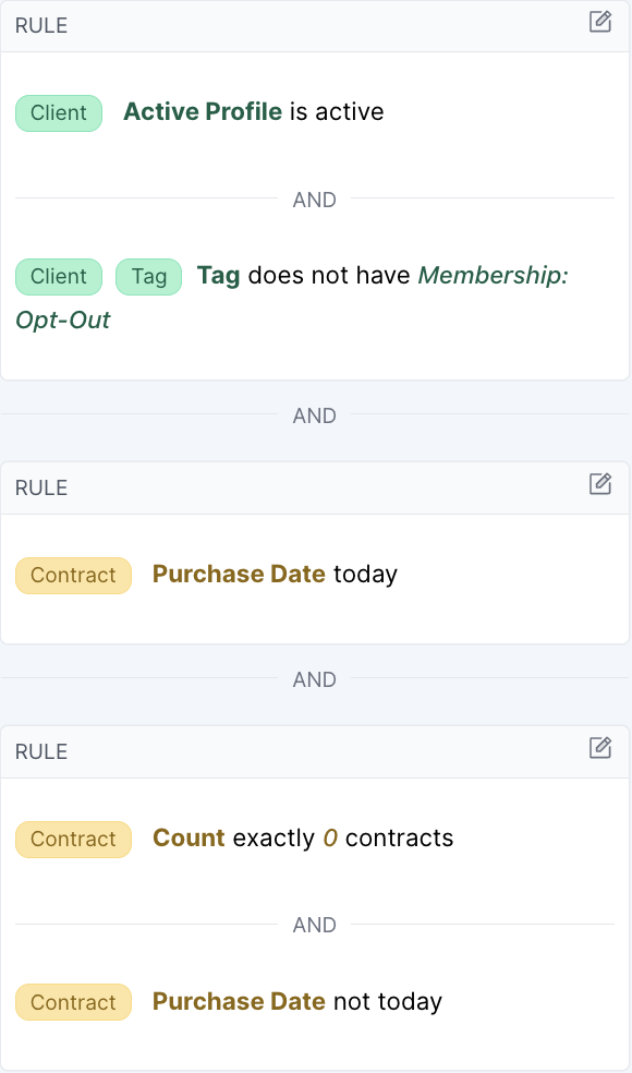 Example First Membership Purchased Screen Shot