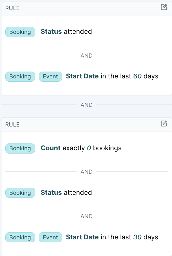 Example 30 day automation booking rules
