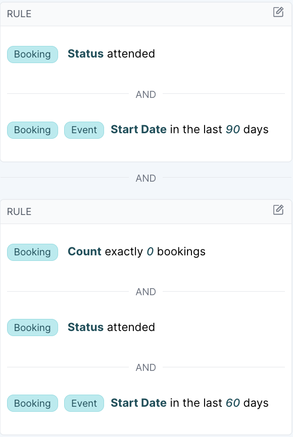 Example 60 day automation booking rules