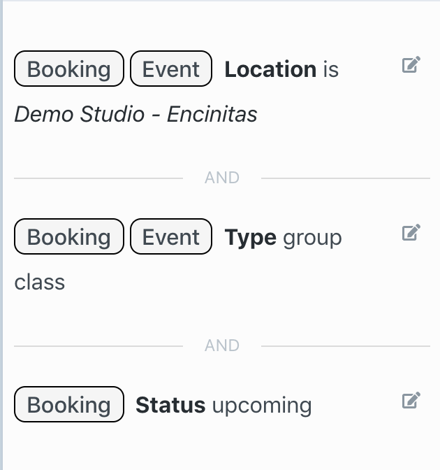 Event Location + Event Type + Booking Status