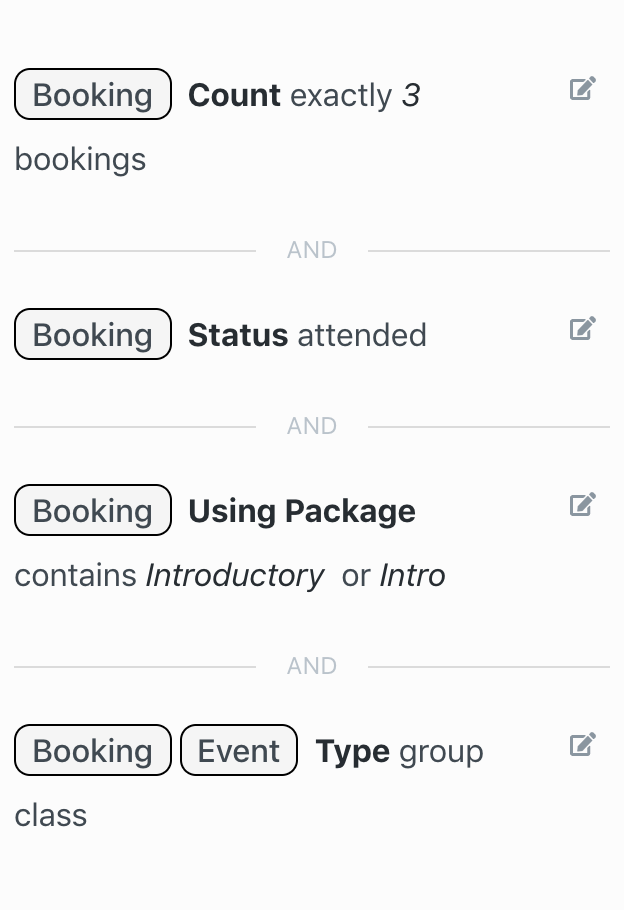 Booking Count + Booking Status + Booking Using Package + Event Type
